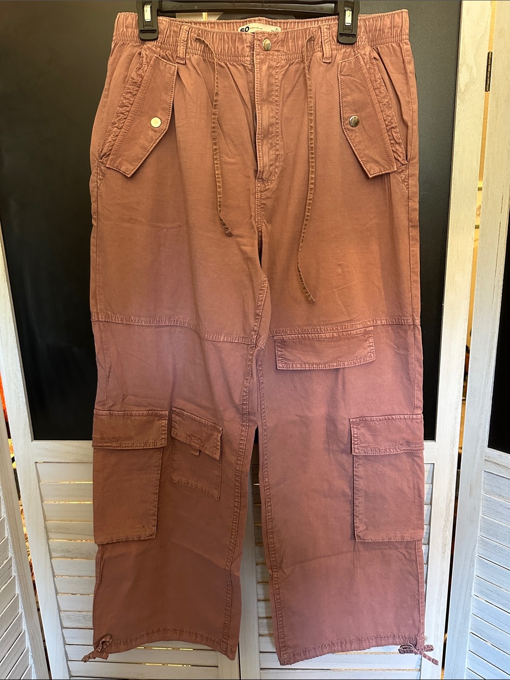 Women's Cargo Pants in Dusty Rose - Relaxed Fit